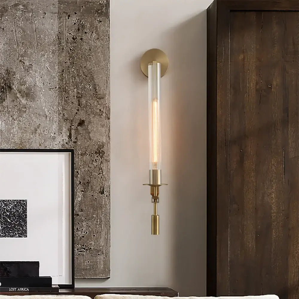 Ceshaisra aplique de pared en latón con vidrio y enchufe enchufable
