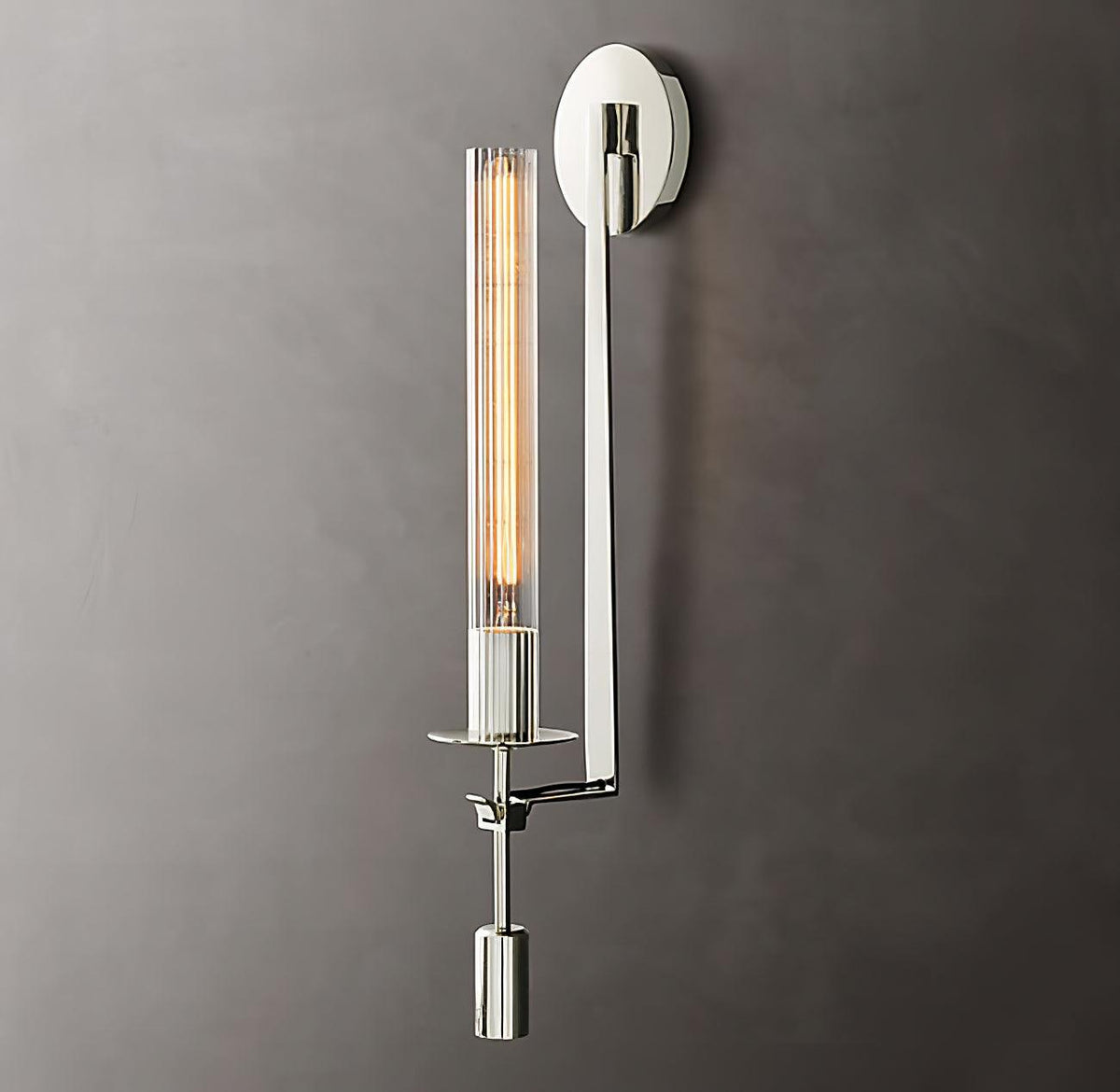 Veloora aplique de pared minimalista en latón con vidrio esmerilado