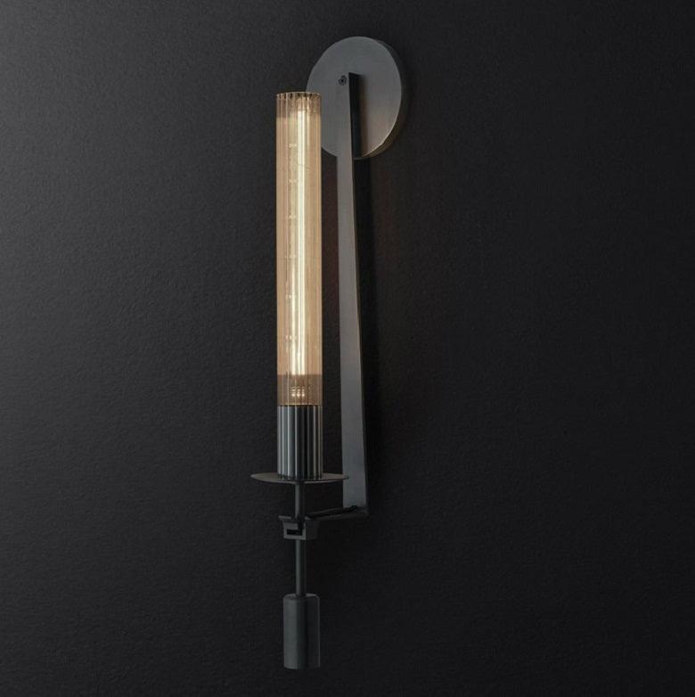 Ceshaisra aplique de pared en latón con vidrio y enchufe enchufable
