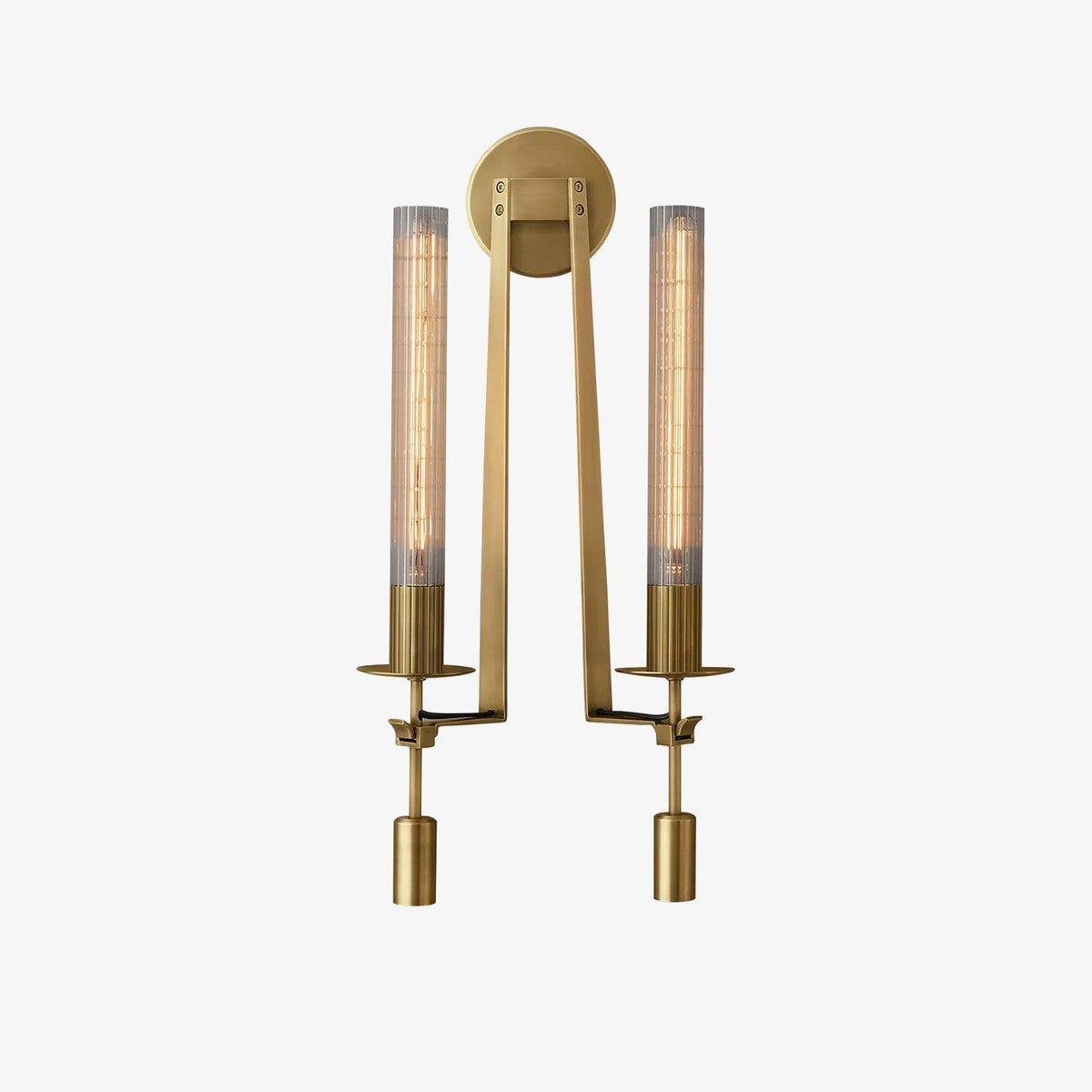 Veloora aplique de pared minimalista en latón con vidrio esmerilado