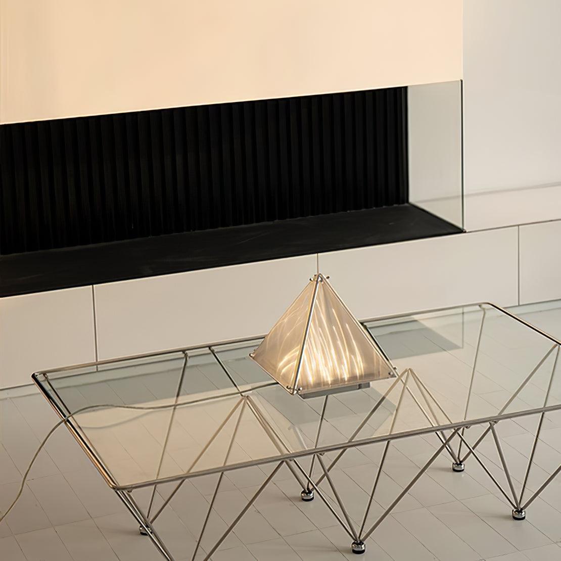 Mymiryre lámpara de mesa pirámide de vidrio