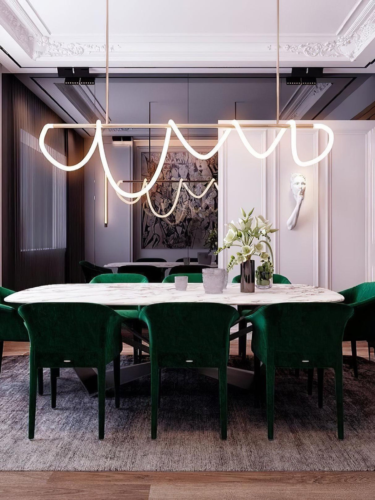 Vocor lámpara de araña Flexible Silicona Curva moderna Elegante