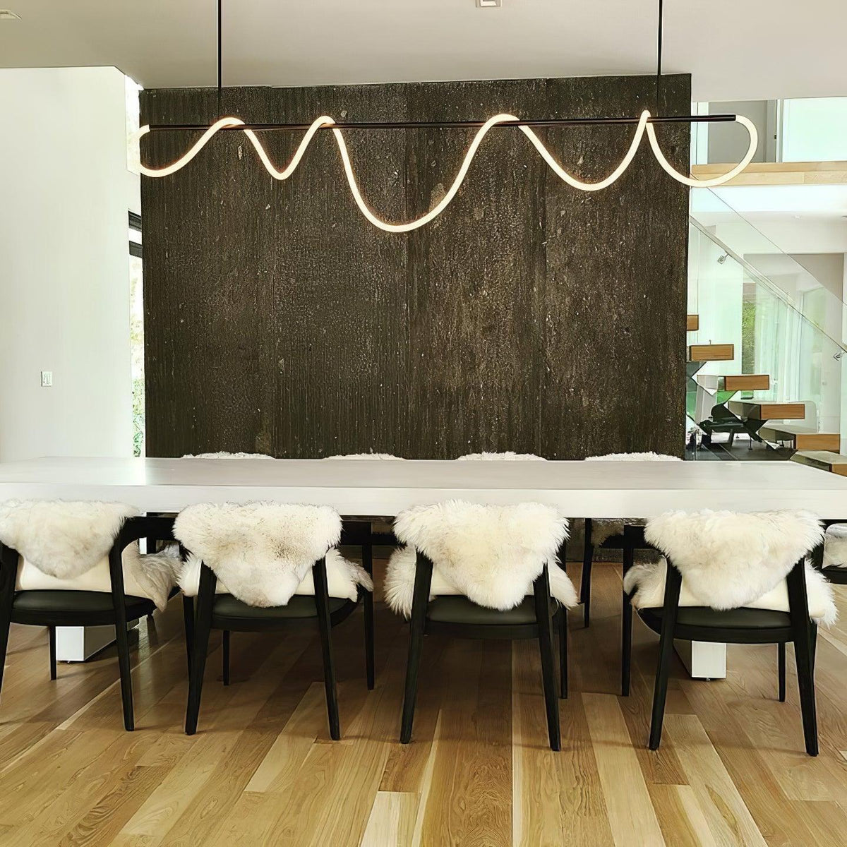 Vocor lámpara de araña Flexible Silicona Curva moderna Elegante