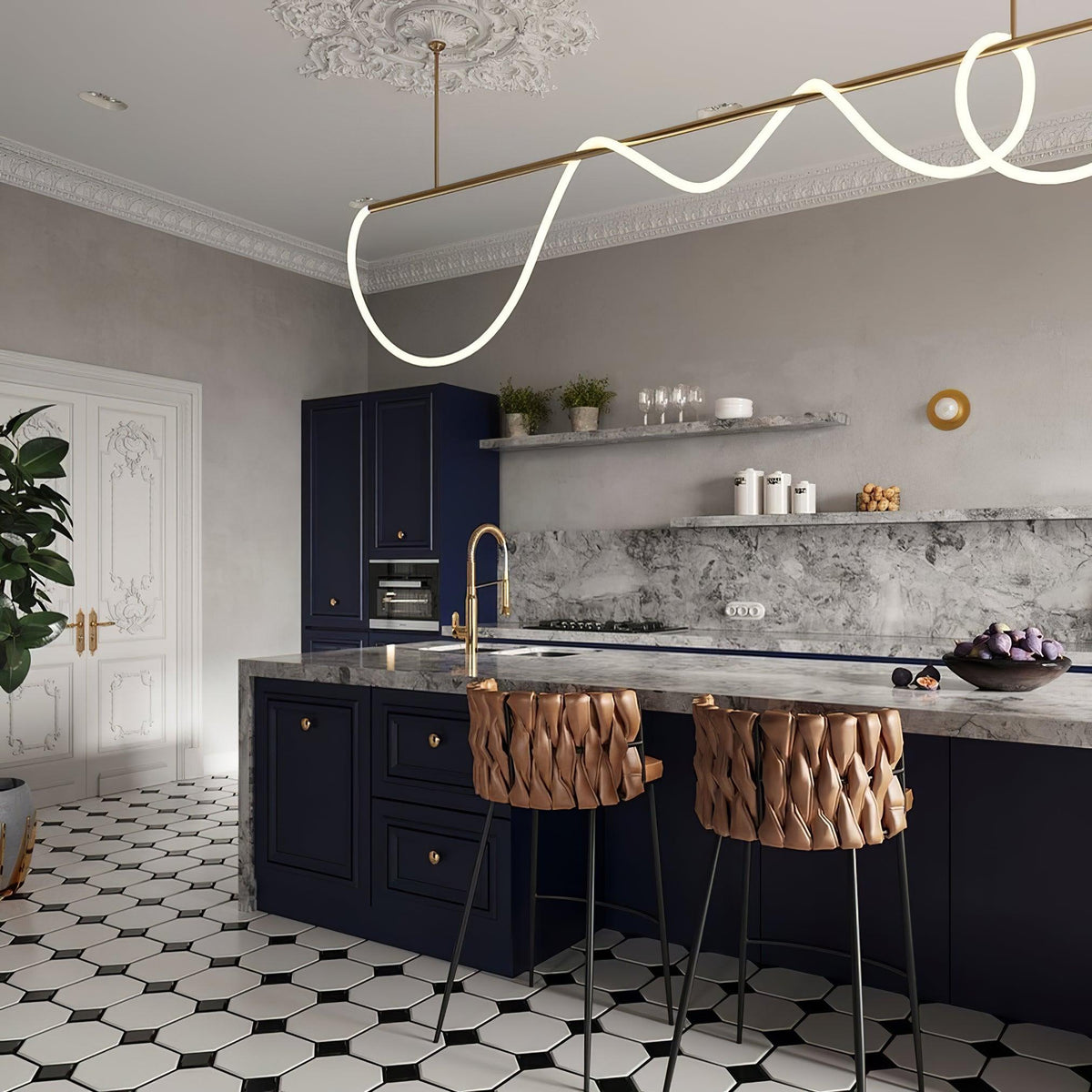 Vocor lámpara de araña Flexible Silicona Curva moderna Elegante