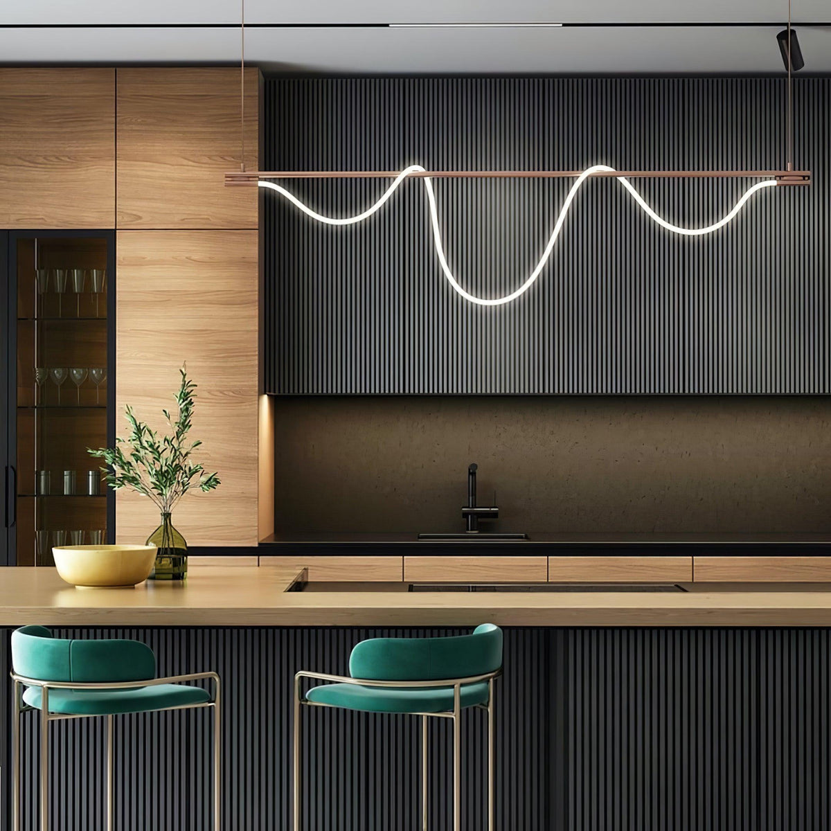 Vocor lámpara de araña Flexible Silicona Curva moderna Elegante