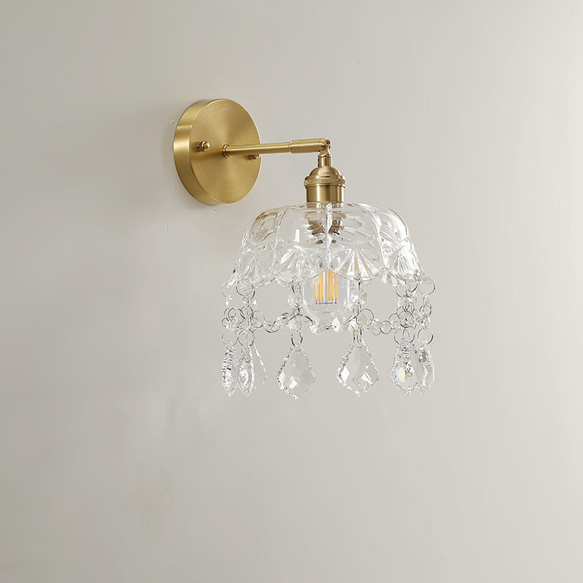 Baleno aplique de pared de lujo con borlas francesas de estilo postmoderno en cristal