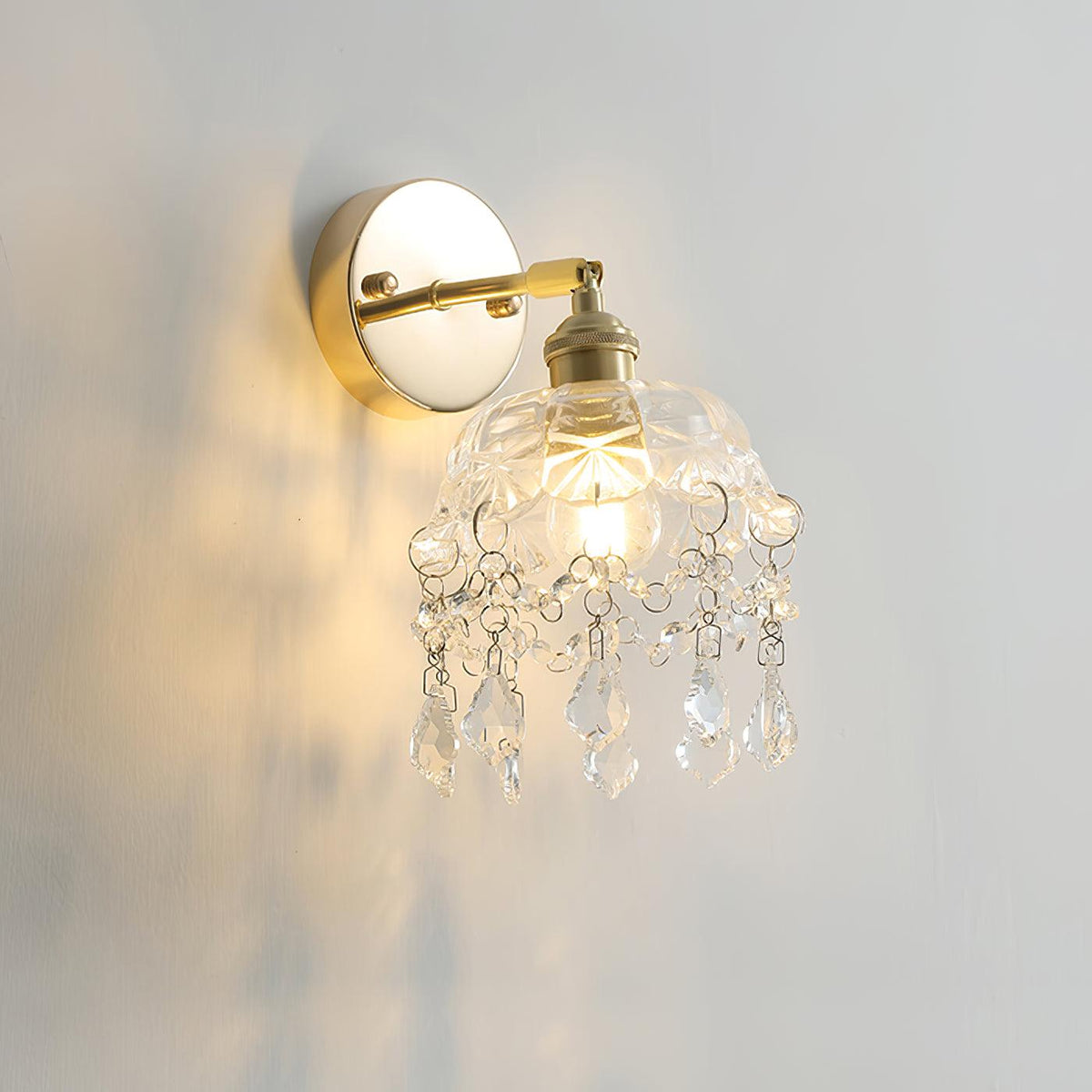 Baleno aplique de pared de lujo con borlas francesas de estilo postmoderno en cristal