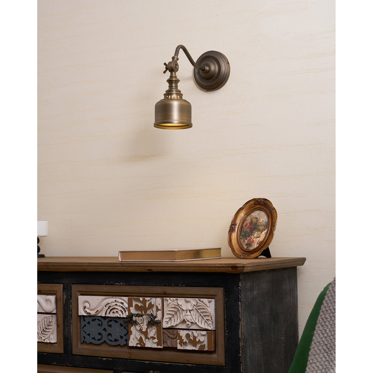 Orelelenne aplique de pared Gooseneck