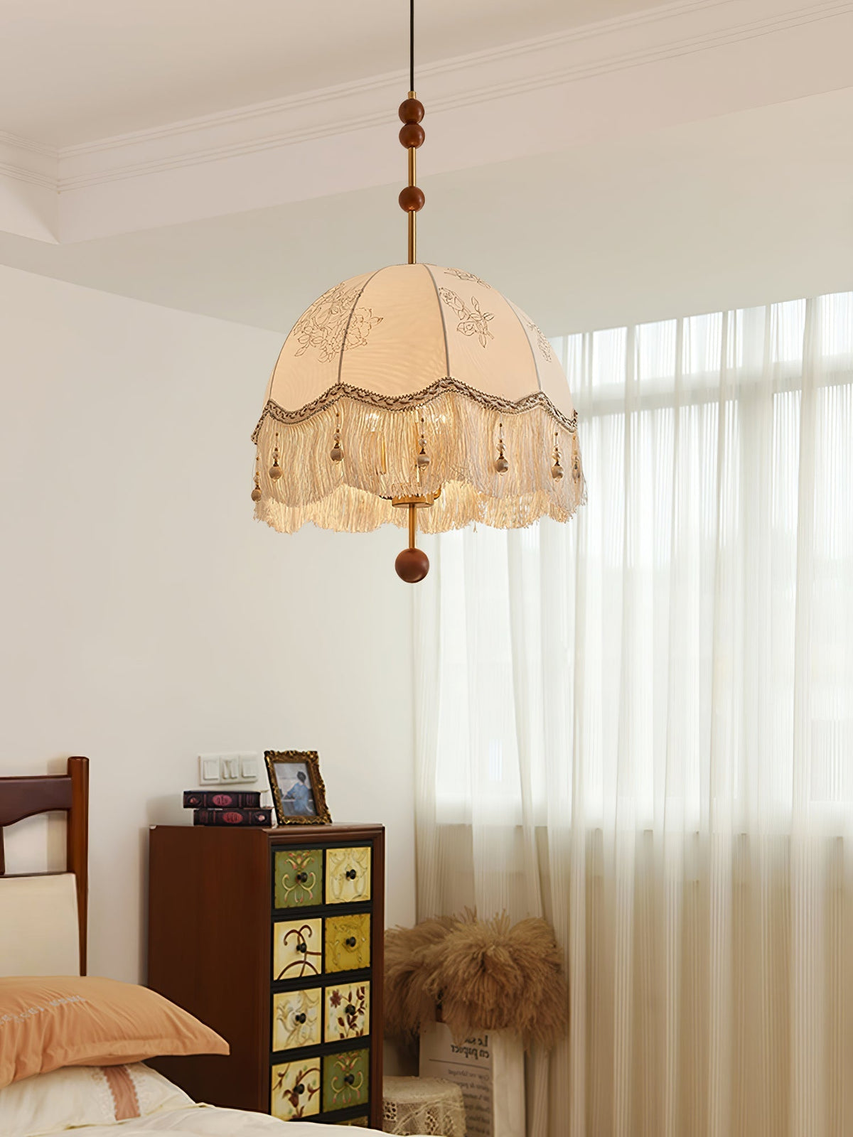 Banell lámpara colgante elegancia Fringe única