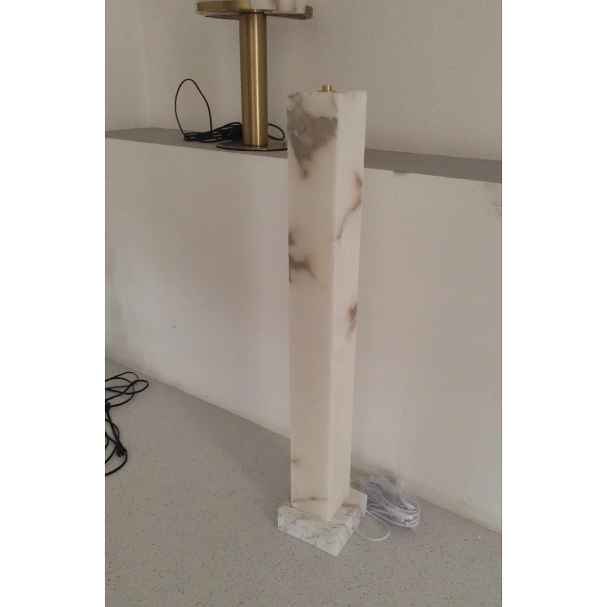 Frozen lámpara de pie de alabastro