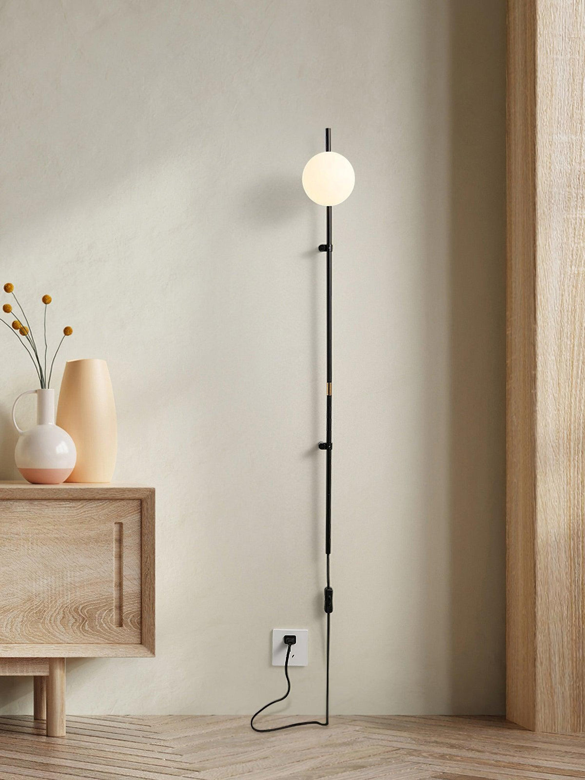 Curaeion aplique de pared moderno minimalista con vidrio y enchufe enchufable