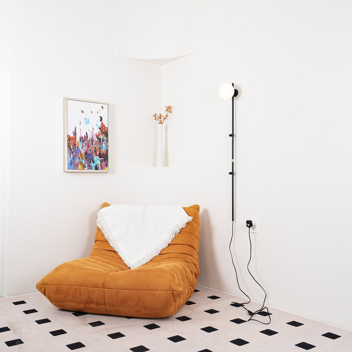 Curaeion aplique de pared moderno minimalista con vidrio y enchufe enchufable