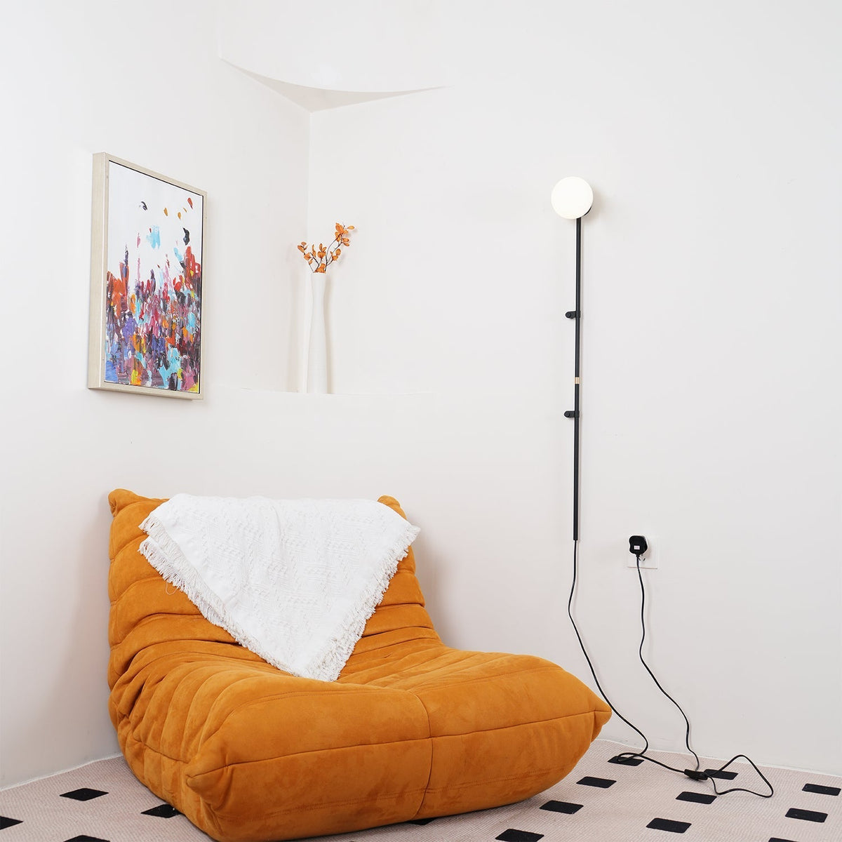 Curaeion aplique de pared moderno minimalista con vidrio y enchufe enchufable