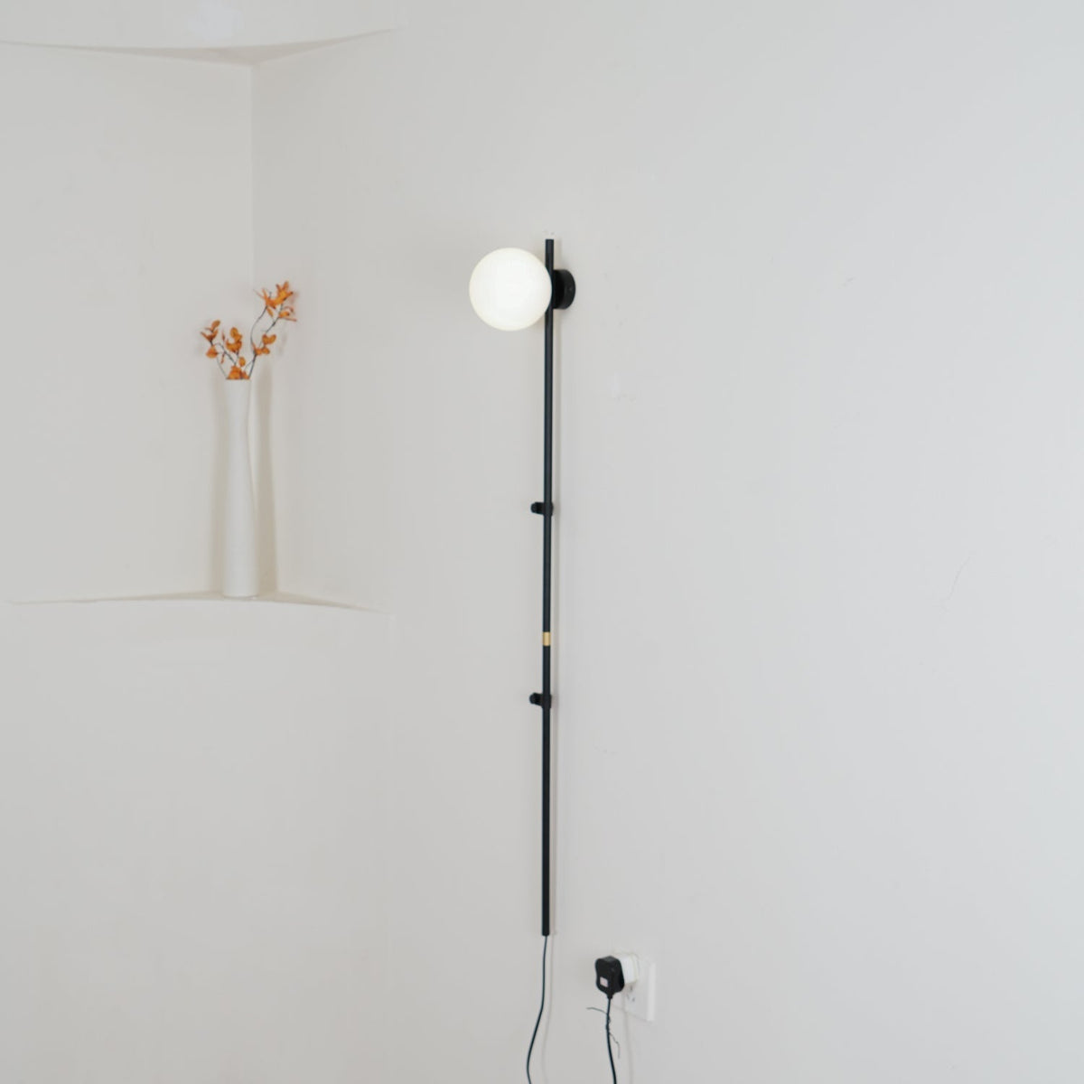 Curaeion aplique de pared moderno minimalista con vidrio y enchufe enchufable