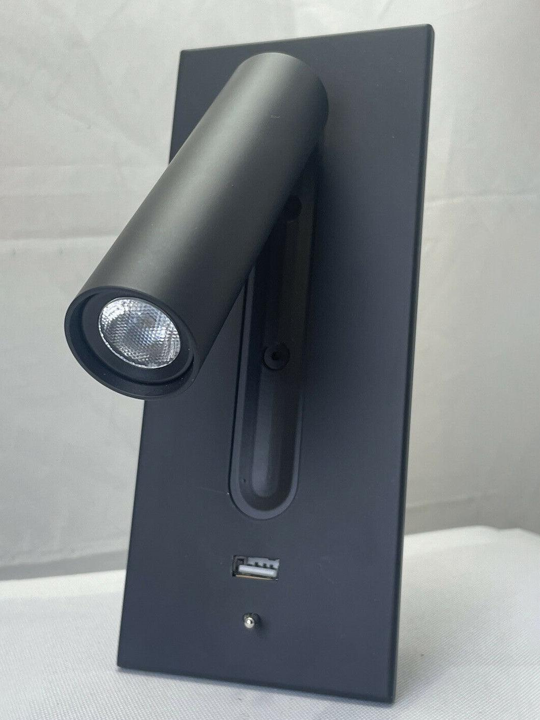 Sothis aplique de pared moderno minimalista negro para mesilla con USB