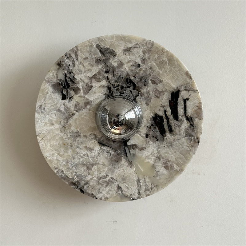 Zeno Redondo Cromo Mármol Pared Aplique