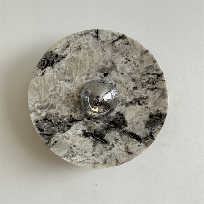 Zeno Redondo Cromo Mármol Pared Aplique