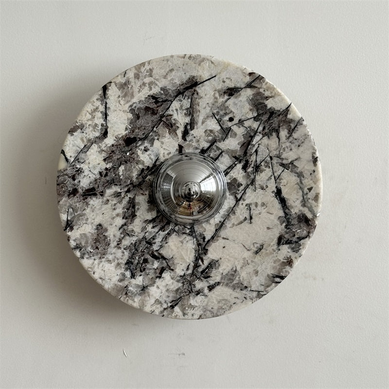 Zeno Redondo Cromo Mármol Pared Aplique