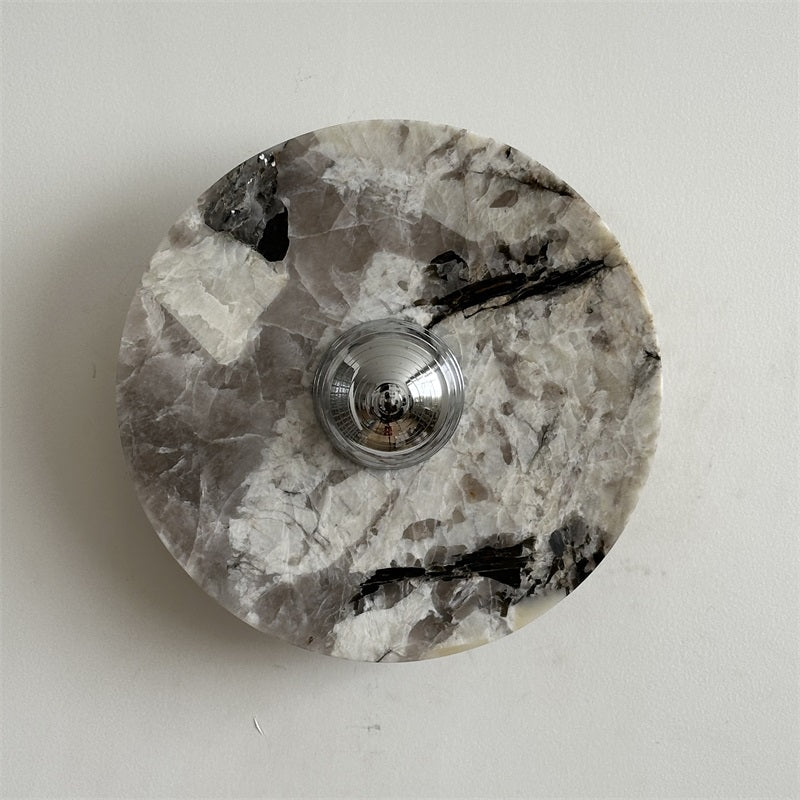 Zeno Redondo Cromo Mármol Pared Aplique