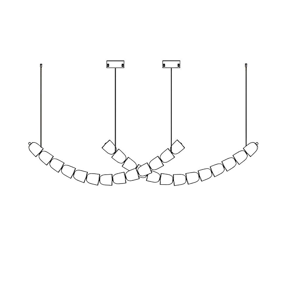 Elyisaine lámpara de araña cristal dorado LED 3-Line