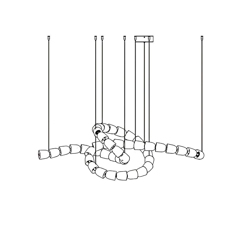 Elyisaine lámpara de araña cristal dorado LED 3-Line