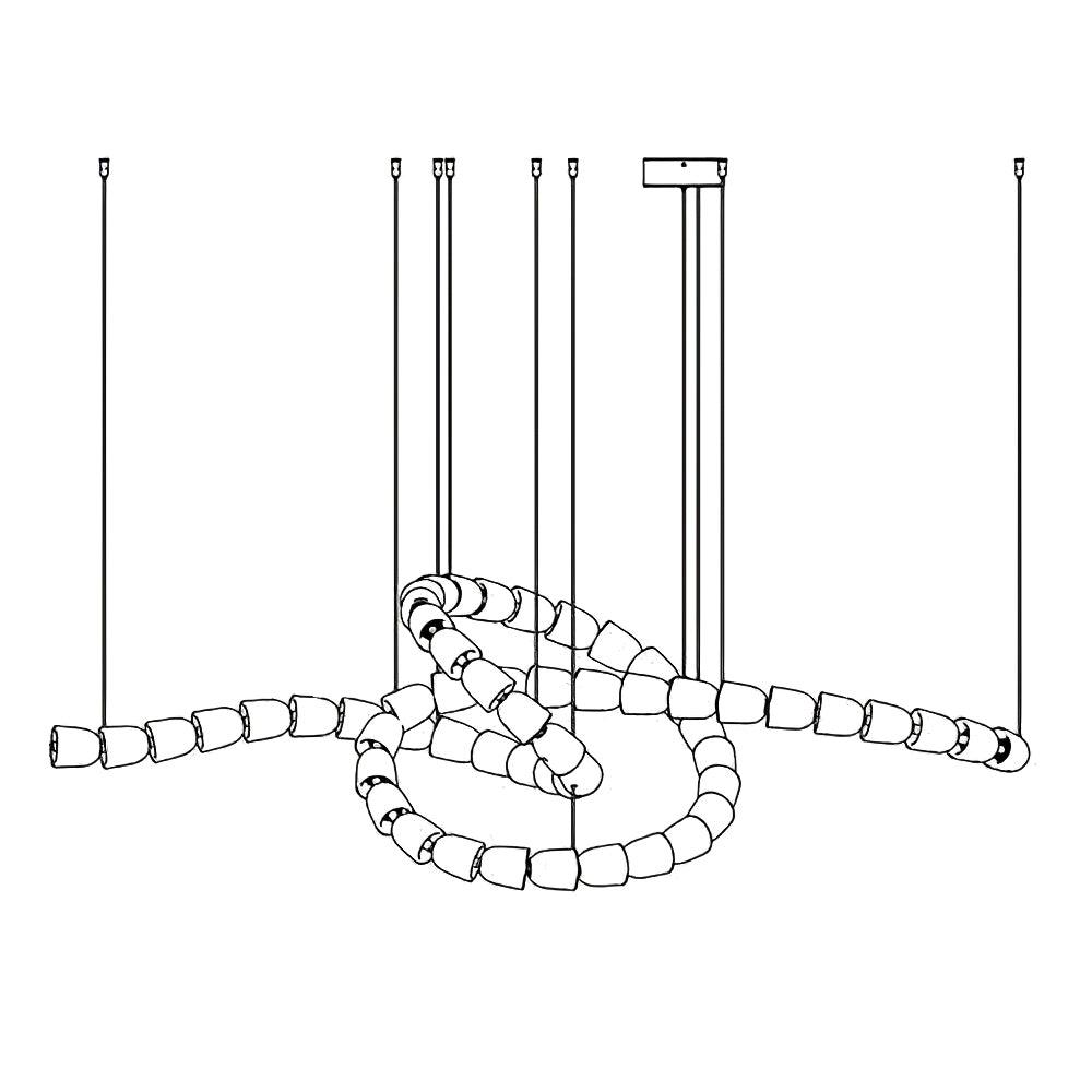 Elyisaine lámpara de araña cristal dorado LED 3-Line