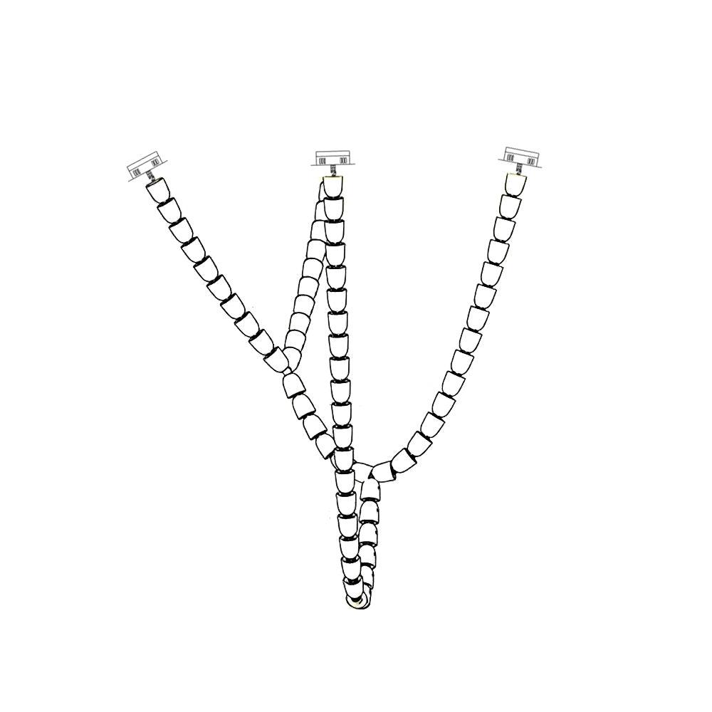 Elyisaine lámpara de araña cristal dorado LED 3-Line