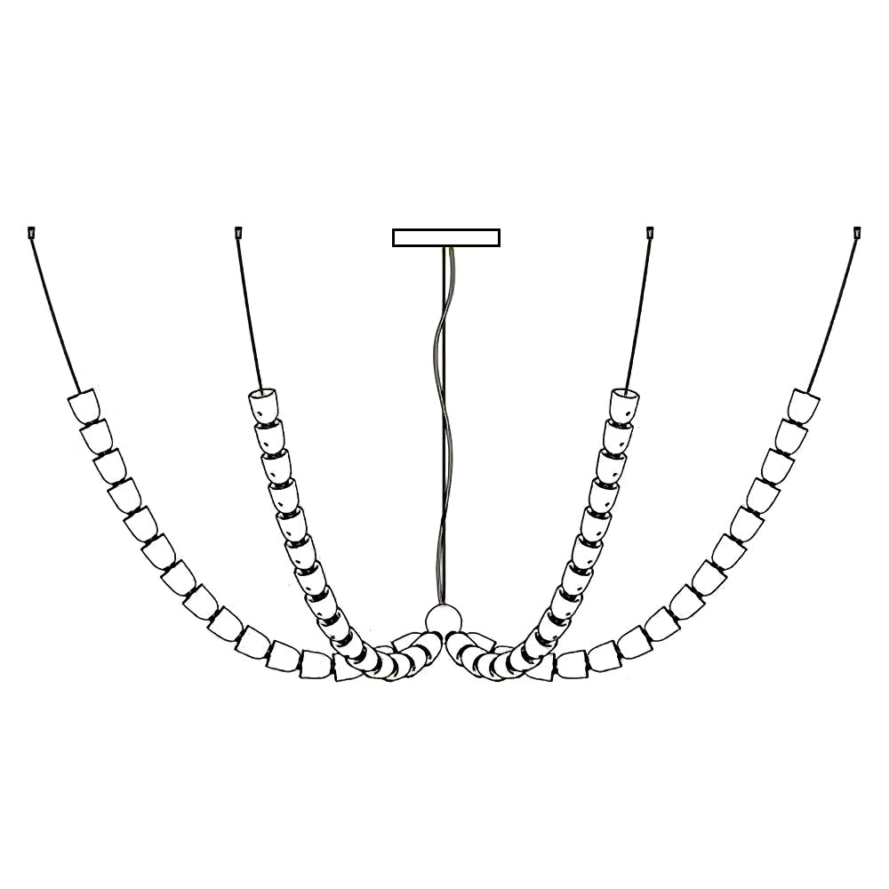 Elyisaine lámpara de araña cristal dorado LED 3-Line