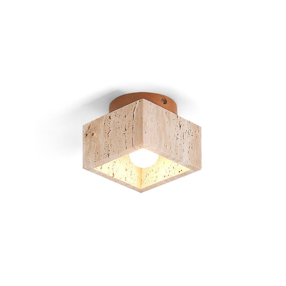 Rilon lámpara de techo Sqaure&Round travertino negro y amarillo
