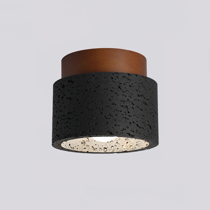 Rilon lámpara de techo Sqaure&Round travertino negro y amarillo