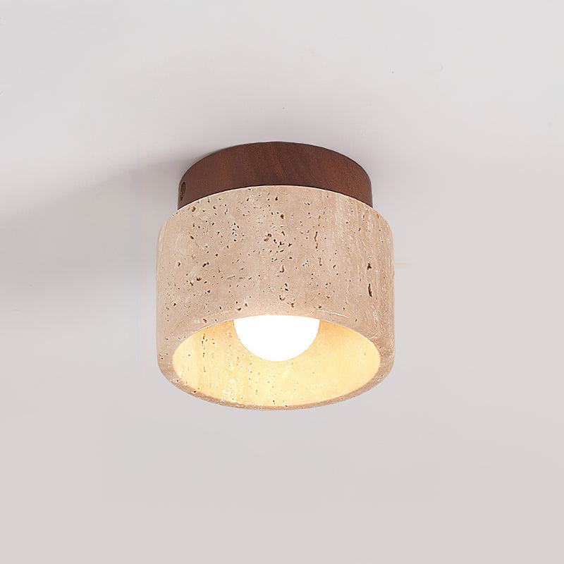 Rilon lámpara de techo Sqaure&Round travertino negro y amarillo