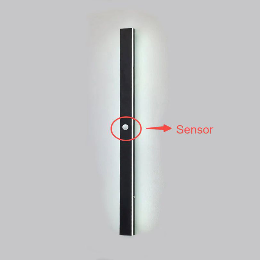 Ray Minimalista Lineal Metal Acrílico Aplique de Pared Exterior Negro