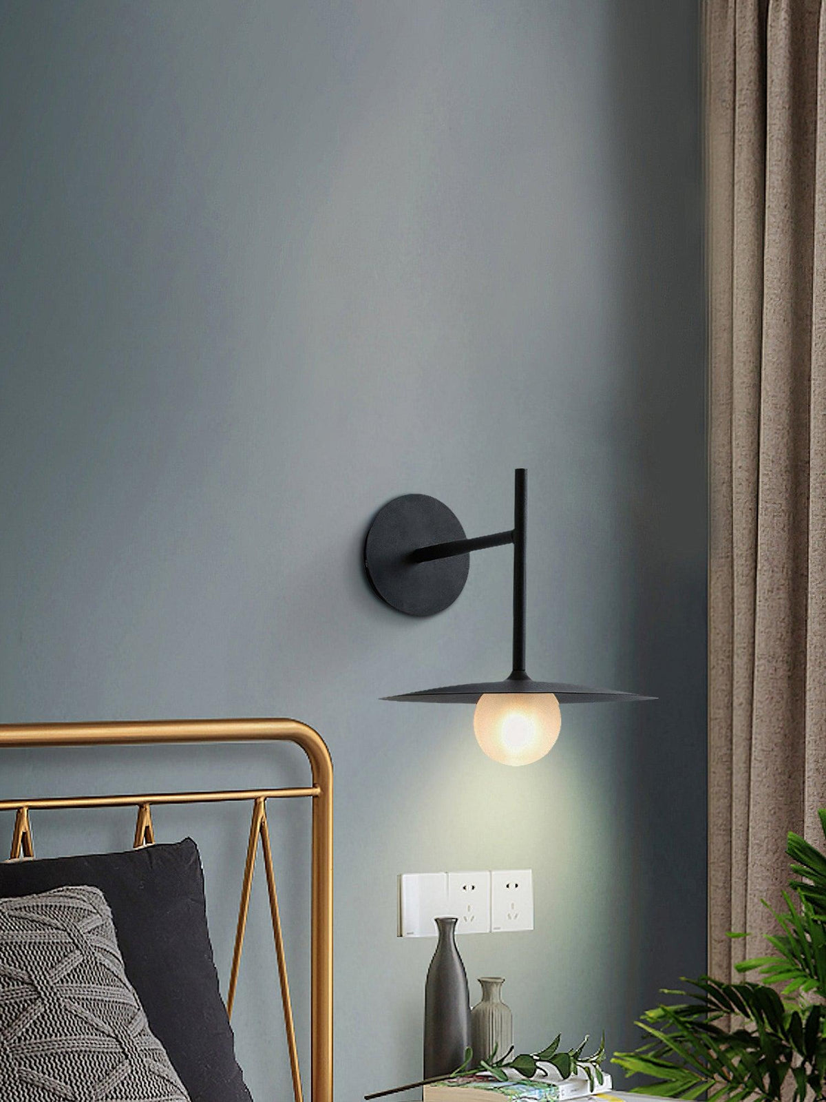 Orsilus aplique de pared vintage industrial con enchufe enchufable