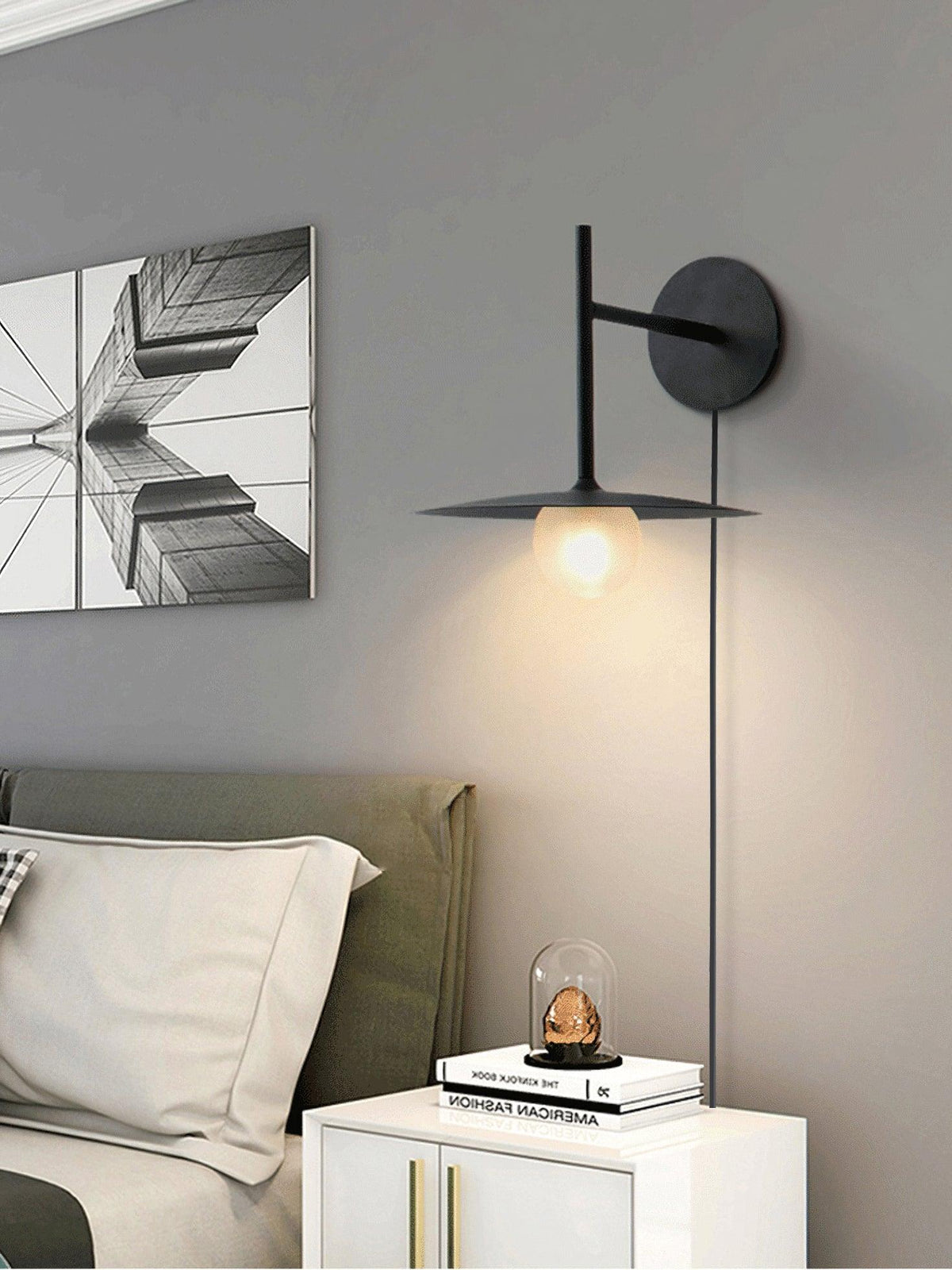 Orsilus aplique de pared vintage industrial con enchufe enchufable