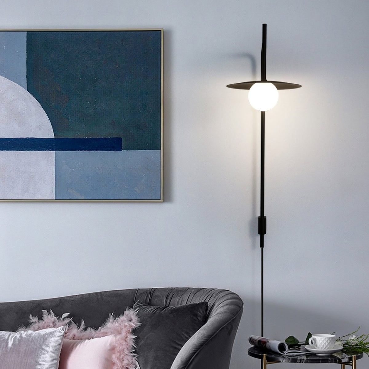 Paxon aplique de pared Swing Arm con vidrio enchufable
