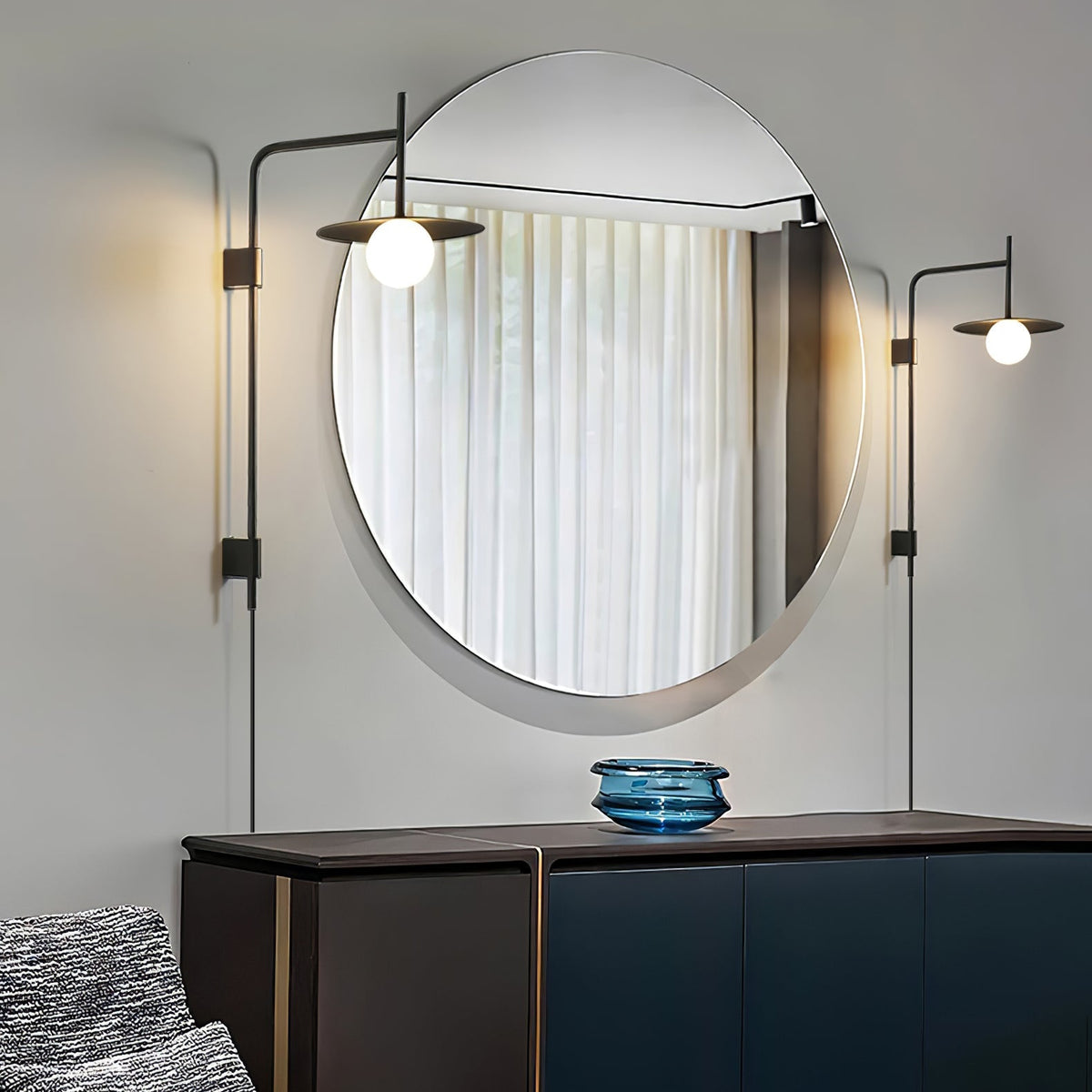 Paxon aplique de pared Swing Arm con vidrio enchufable