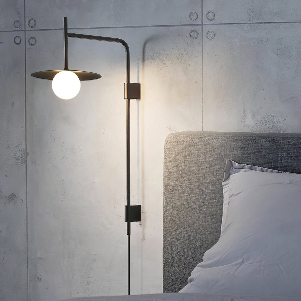 Paxon aplique de pared Swing Arm con vidrio enchufable