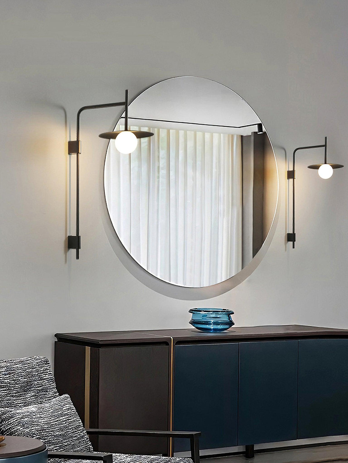 Paxon aplique de pared Swing Arm con vidrio enchufable