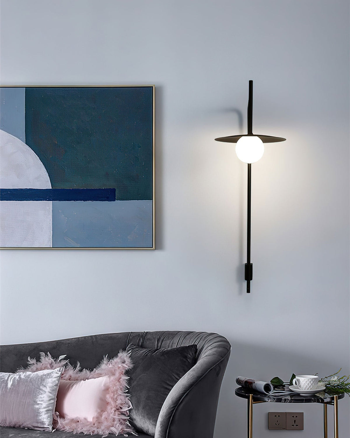 Lioririelle aplique de pared moderno minimalista de vidrio