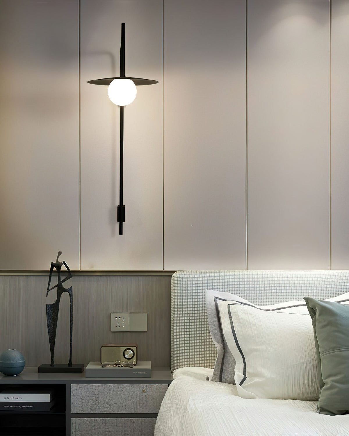 Lioririelle aplique de pared moderno minimalista de vidrio