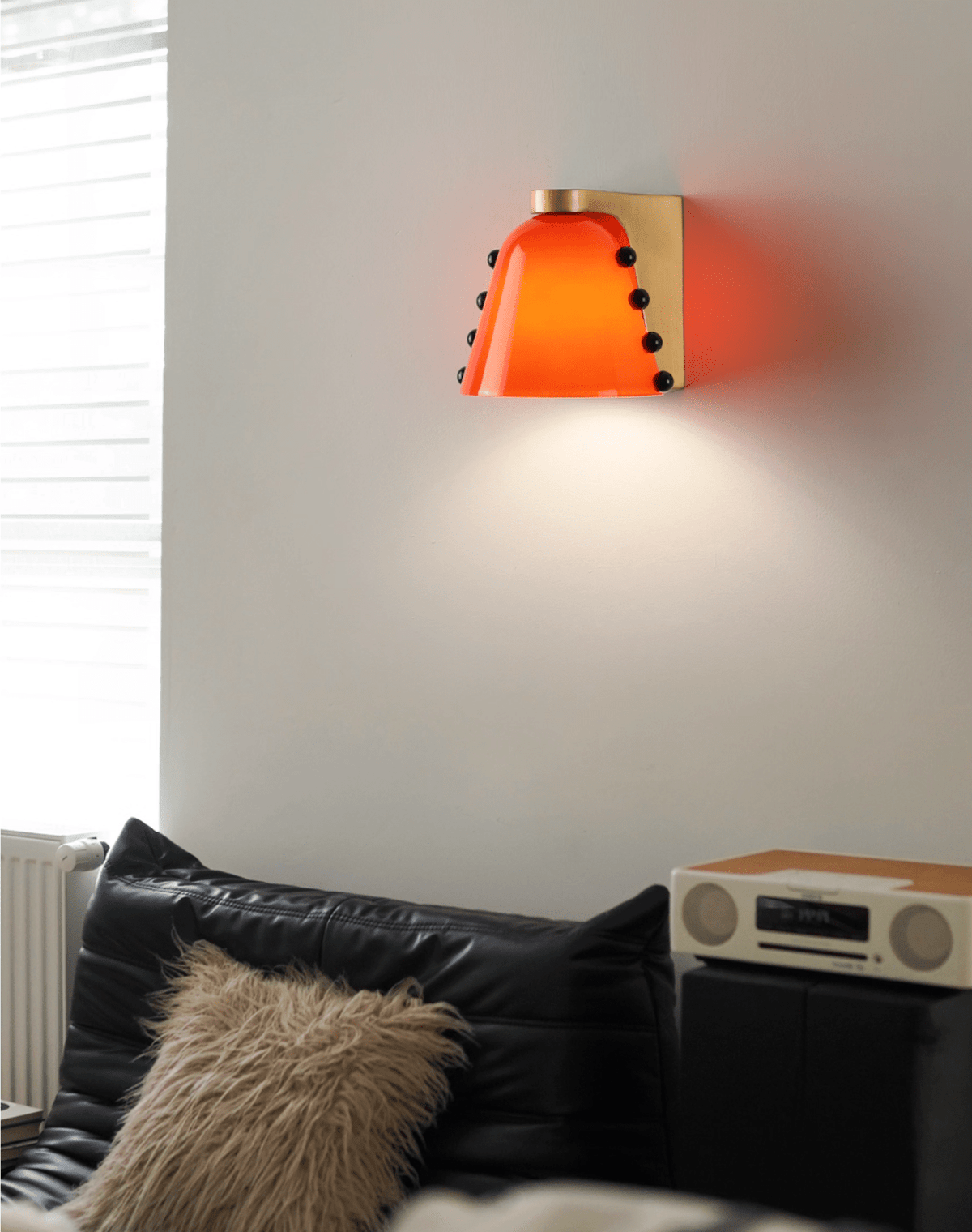 Jude aplique de pared Art Deco de vidrio