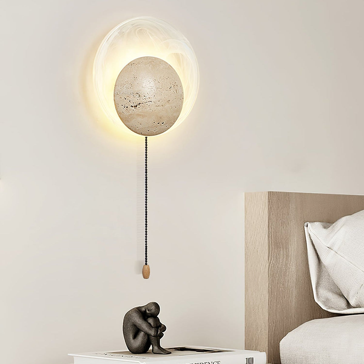 Serinette Orin aplique de pared de travertino