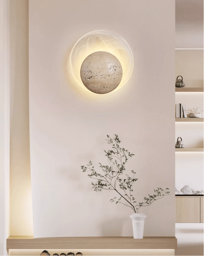 Serinette Orin aplique de pared de travertino