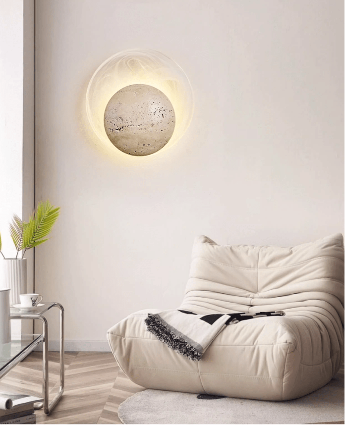 Serinette Orin aplique de pared de travertino