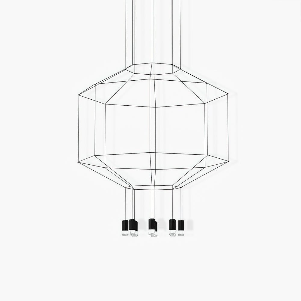 Elaalora lámpara colgante geométrica de cable negro LED