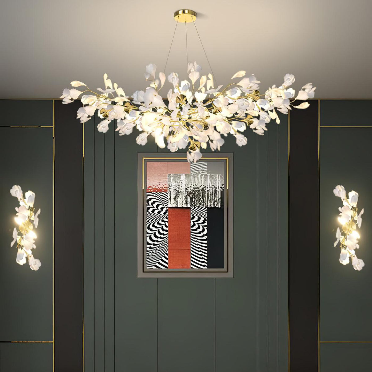 Gavriel aplique de pared de cerámica Gingko Flowers