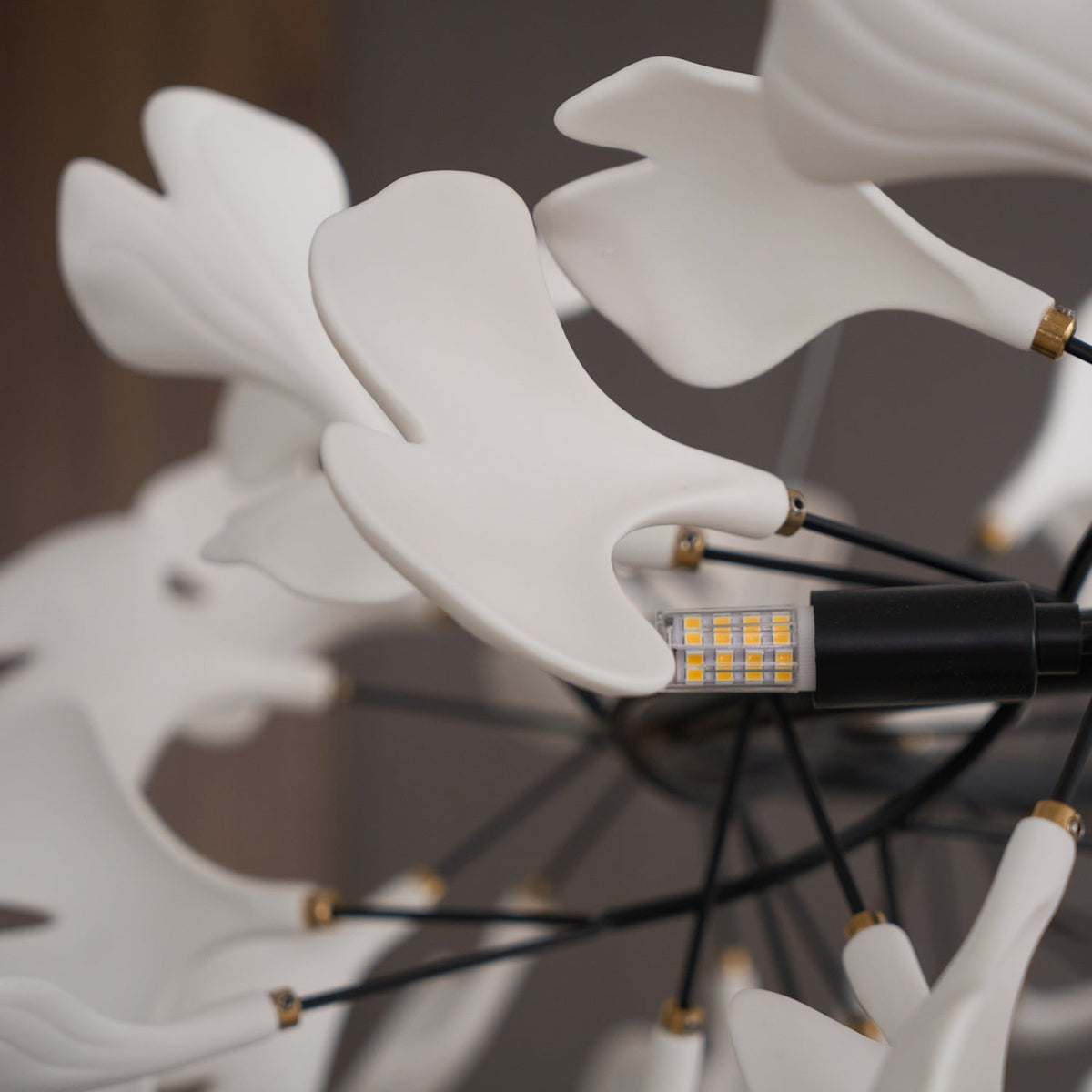 Orelalella lámpara de araña Gingko LED con Ramal