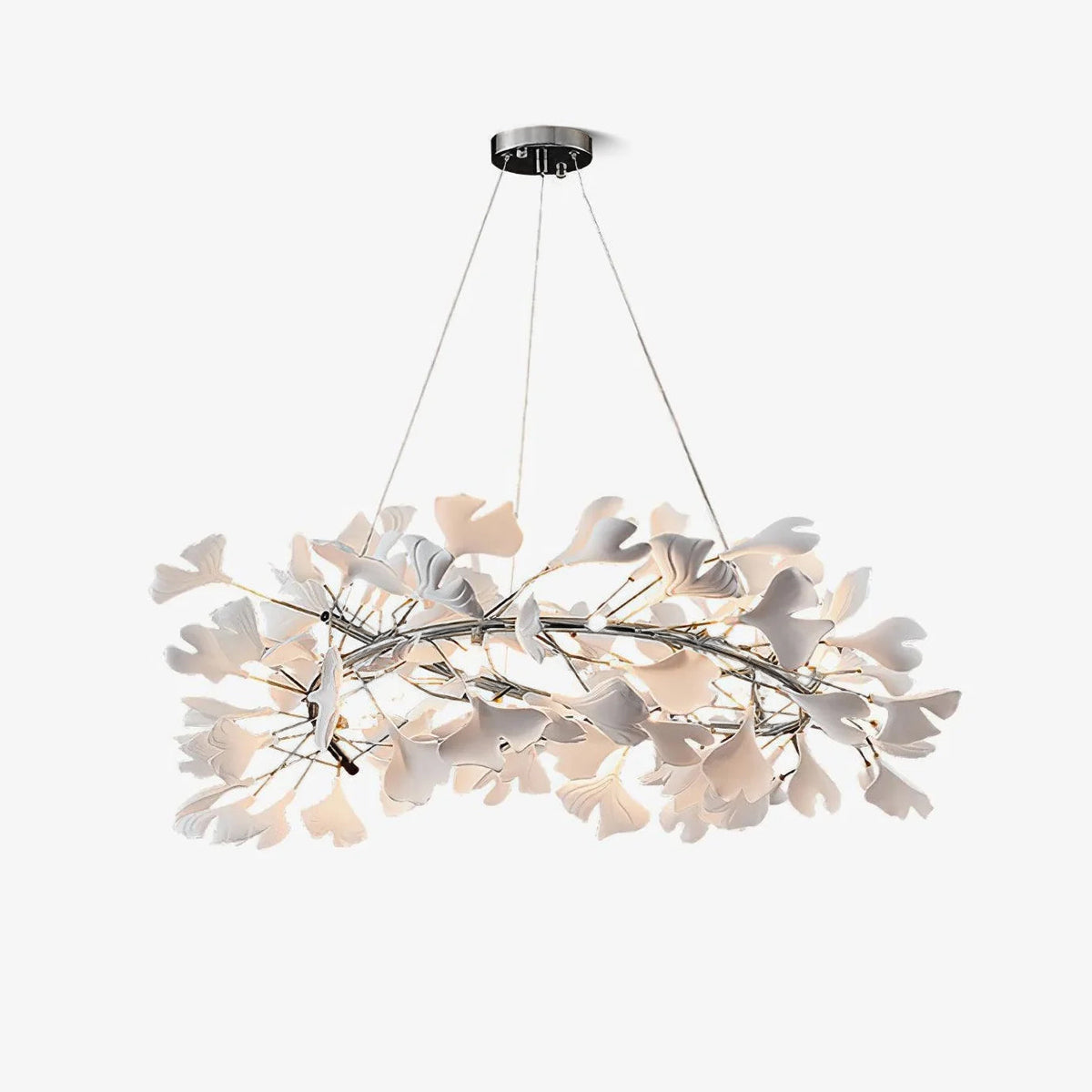 Umberis lámpara colgante Gingko Hojas de Porcelana dorada
