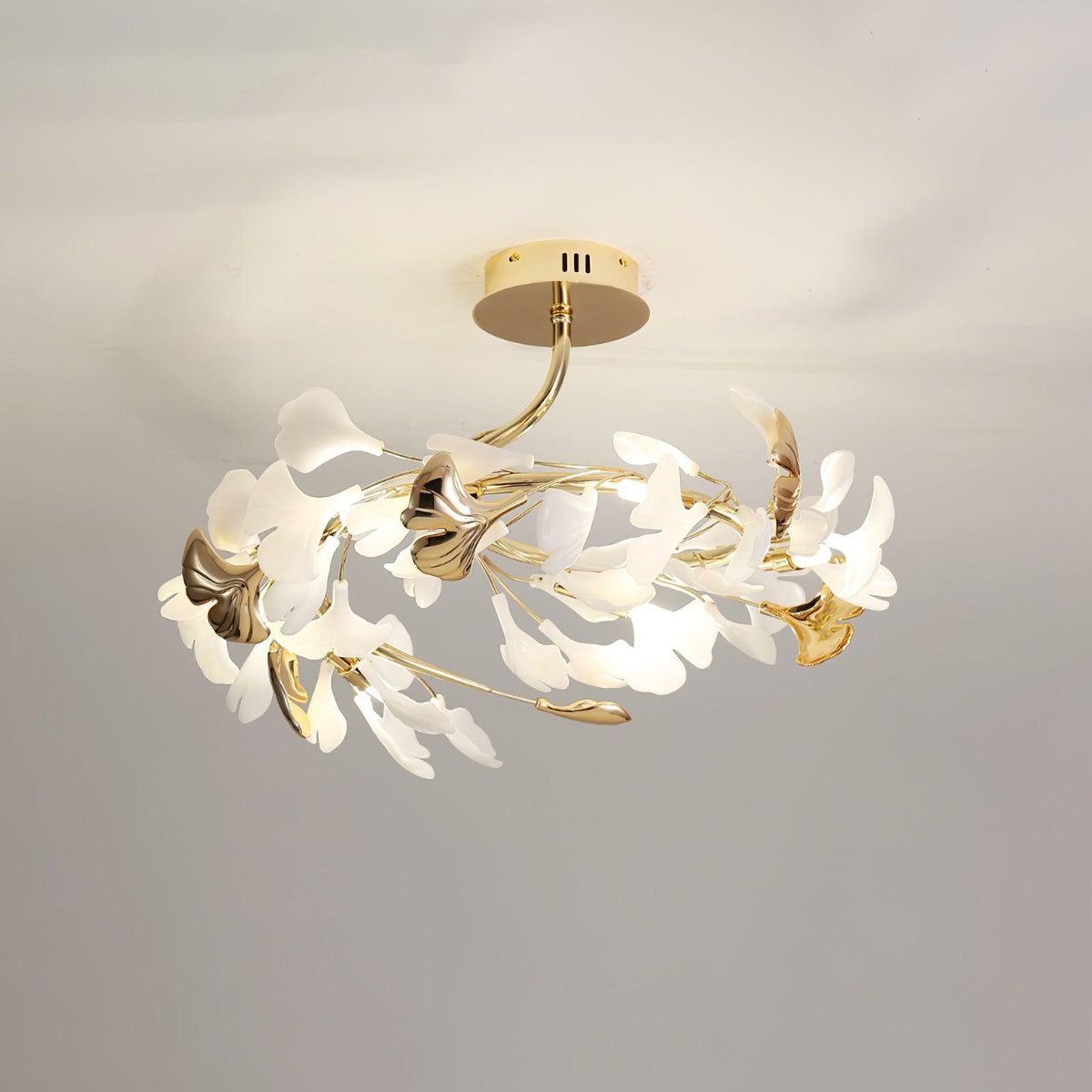 Artheel lámpara de techo Premium nórdica artística Gingko giratoria de cerámica