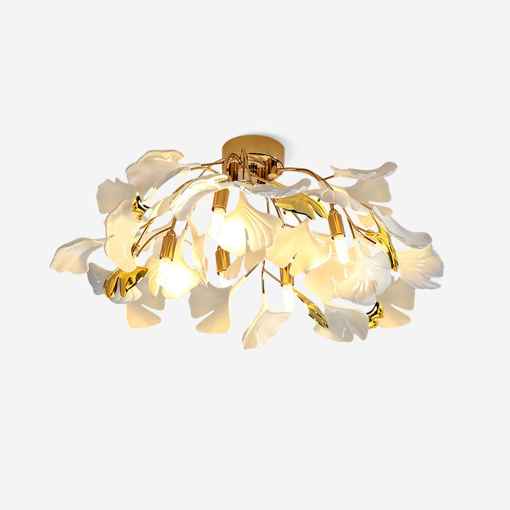 Callenne lámpara de techo elegante con hojas de ginkgo